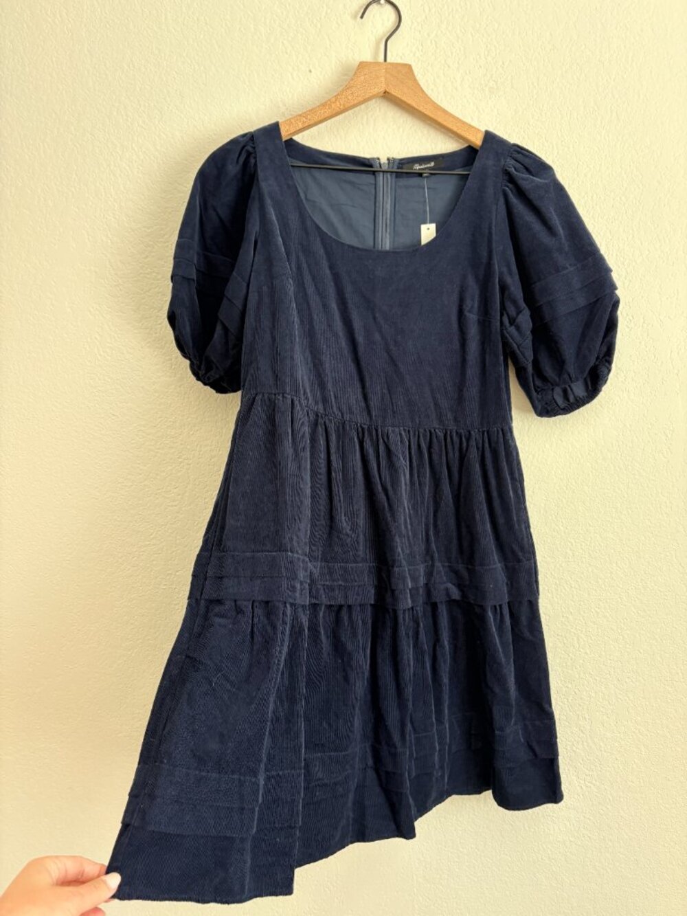 NWT Madewell Corduroy Tiered Mini Dress - Picture 5 of 9